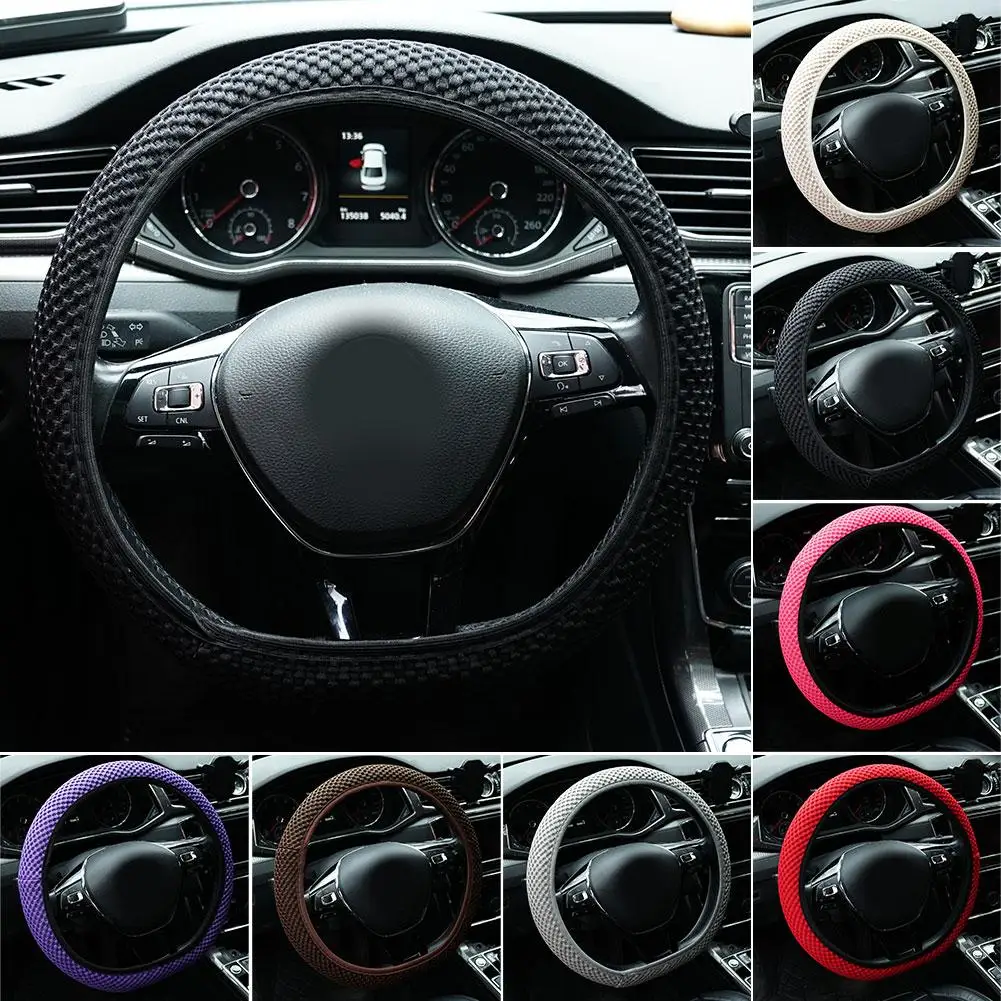 

Universal Fashion Car Steering Wheel Cover Without Inner Elastic Grip For Easy Installation And Removal Non Slip Q1V5