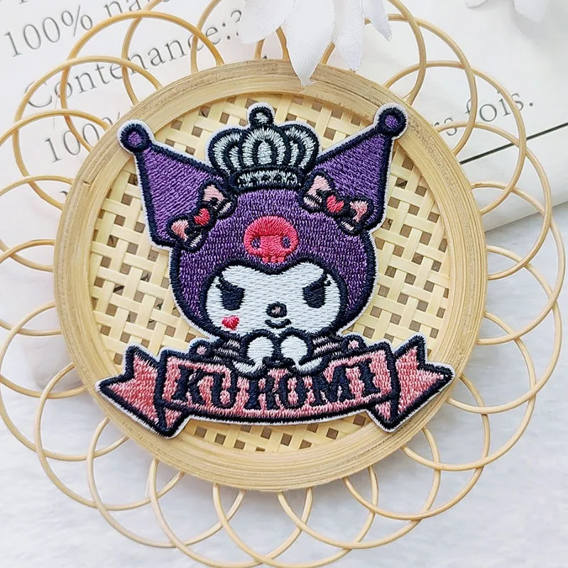 Новинка Sanrio Cinnamoroll Kuromi мультяшная Милая ткань с вышивкой патч для обуви сумки