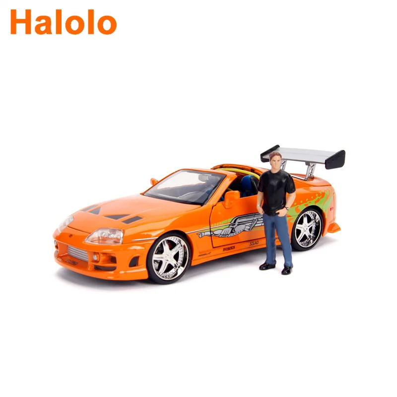 

Модель автомобиля Jada 1:24 Брайан и 1995 Toyota Supra, модель автомобиля под давлением из металлического сплава, игрушки для детей, подарок, коллекция J4