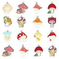 jweijiao colorful mushroom acrylic pendant epoxy jewelry making pendant earrings necklace accessories for friends