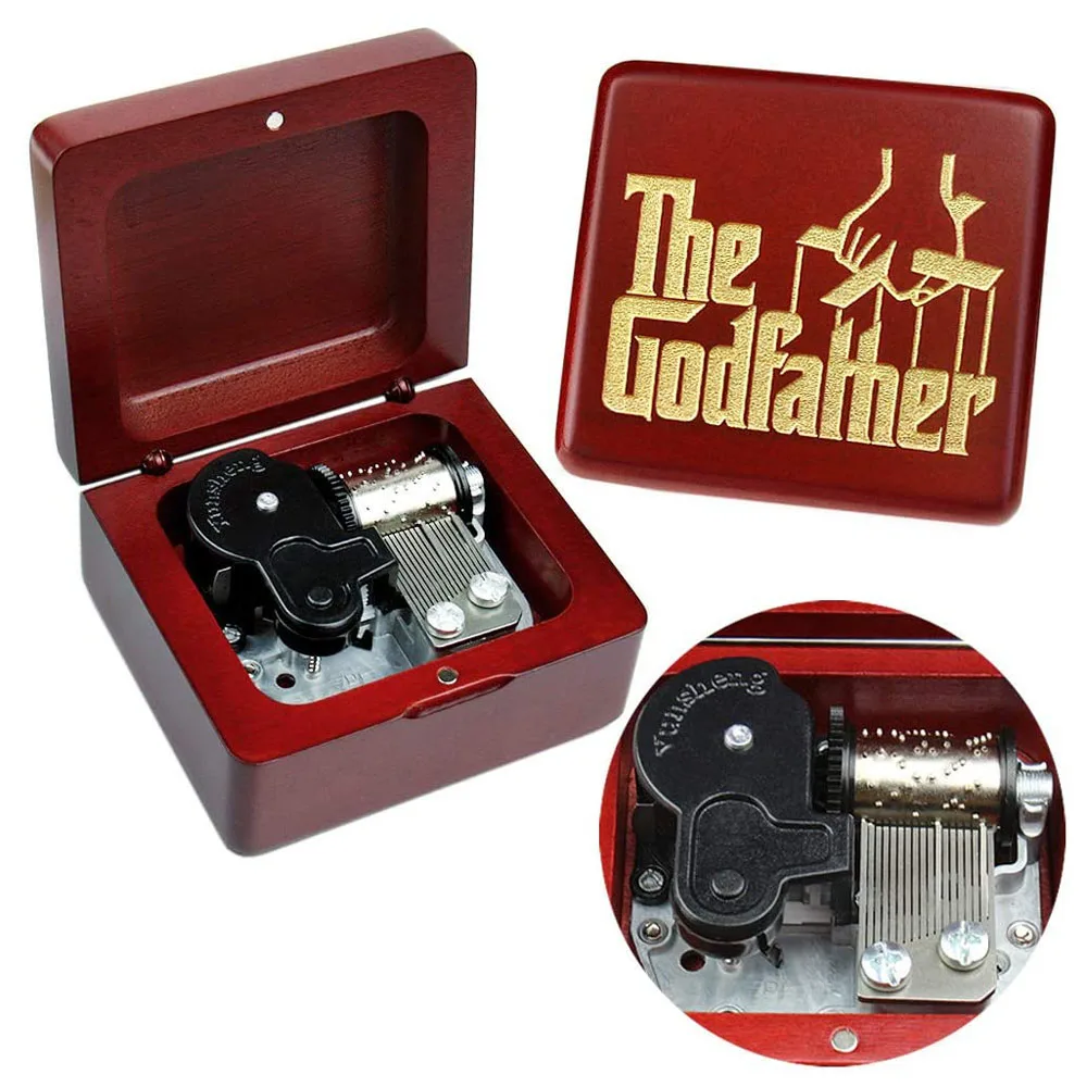 Rosiking деревянная декоративная музыкальная шкатулка бордового цвета (песня