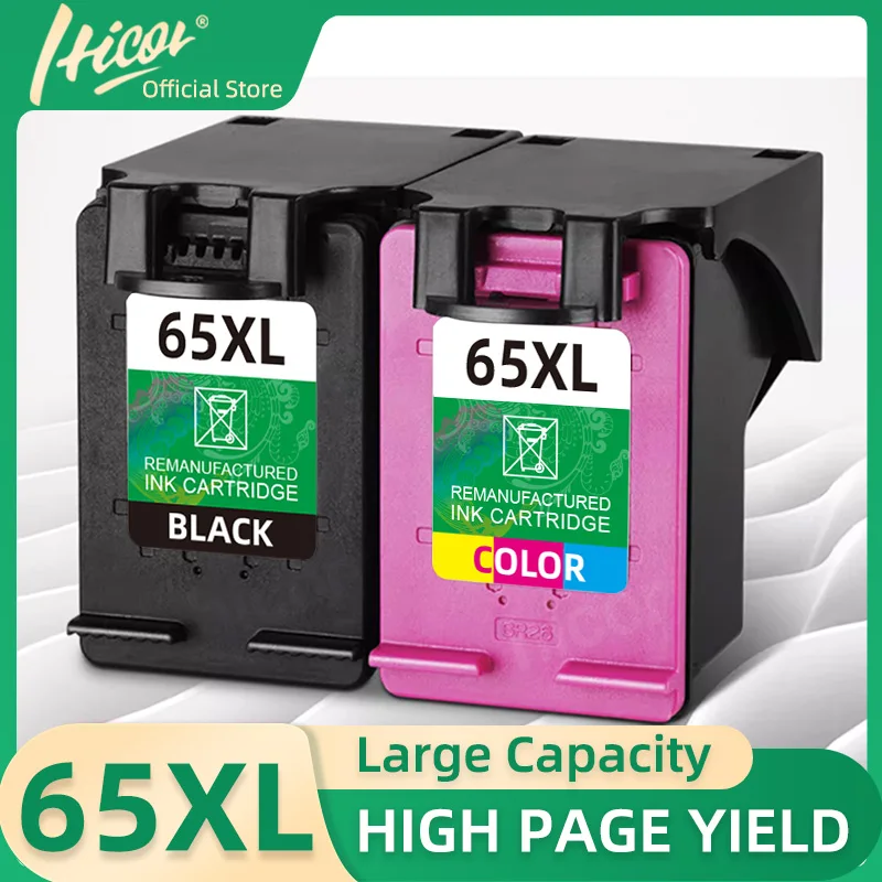 

Remanufactured for 65 Ink Cartridges Black Color Combo Pack Replacement for HP 65XL 65 XL for HP Envy 5055 Ink Cartridges 5052