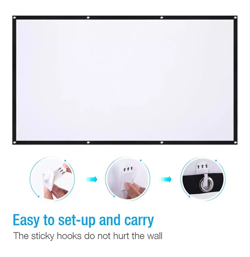 

Projector Screen 16 9 Portable Folding Soft Screen Home HD Projection Screen Polyester Fiber Video Beamer Screen Walls