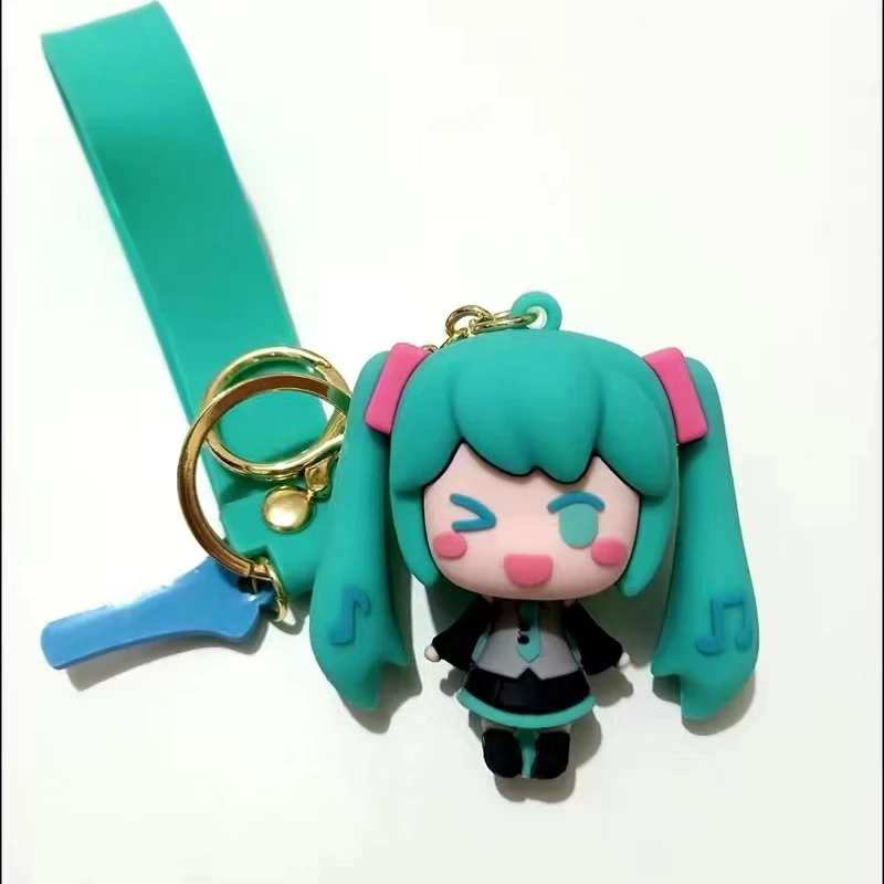 

Original Hatsune Miku Charm Keychain Vocaloid Keyring Anime 3D Silica Gel Character Cosplay Accessories Cute Lovely Kids Gift