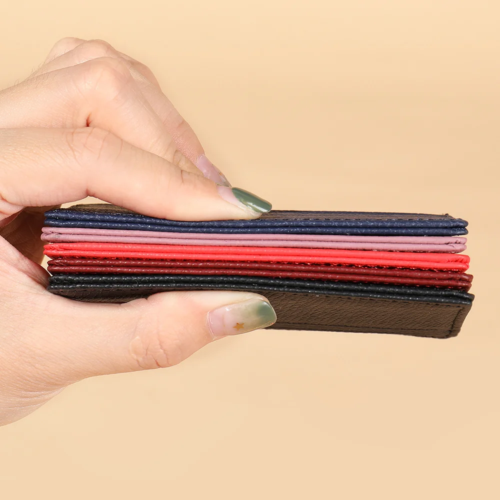 Держатель для карт из натуральной кожи тонкий банковский кошелек мужчин и женщин