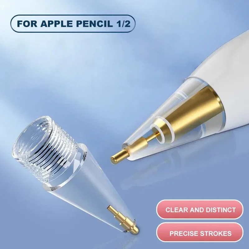 Прозрачный металлический наконечник замена наконечников для Apple Pencil 1-го 2-го
