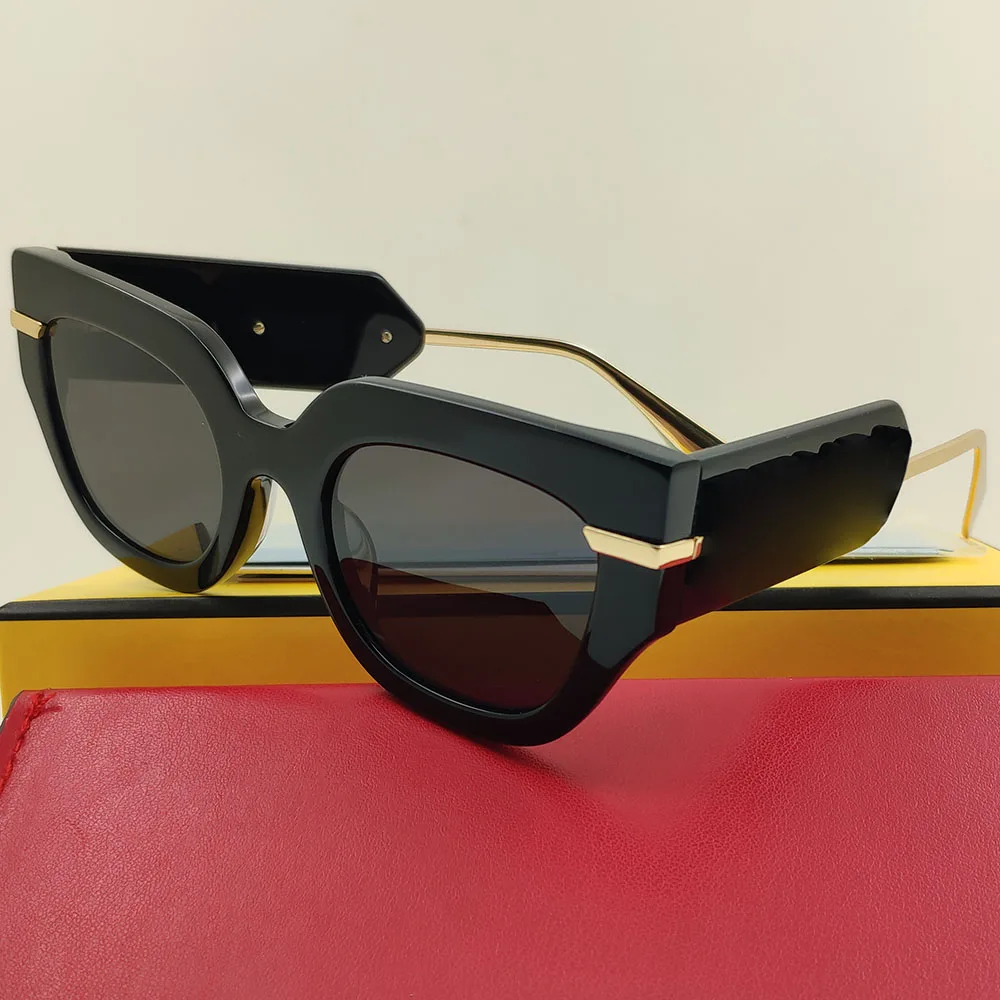 

New 2023 Oval Retro Shades Black Acetate Sunglasses For Women Brand Designer Trending Hot Products Fashion For Sun Glasses UV400