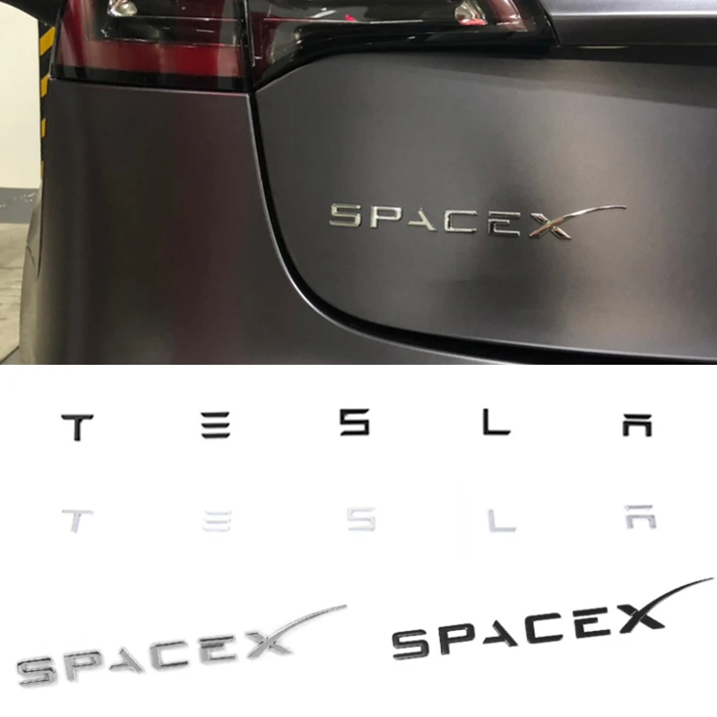 

3D ABS Car Trunk Sticker Emblem for Tesla Model 3 ModelS ModelX Roadster SpaceX Badge Letters Logo Auto Styling Accessories