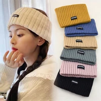 women winter warmer wide headband solid color knitted wool hairband girls elastic sports yoga hair bands for hair accessories