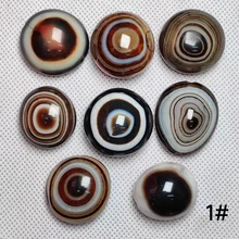 8pcs/lot natural color sheeps eye plate beads Black-white-brown-red Charming eye stone Striped agate 25mm Accessories wholesale