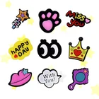 Crocs для женщин аксессуары обувь Корона Подвеска счастливого дня любовь Милая ПВХ обувь оптом украшения для детей девочки набор