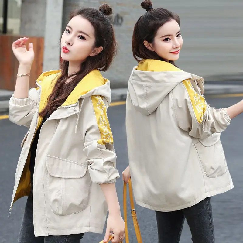

Женское весенне-осеннее пальто Корейская толстовка уличная короткая ветровка