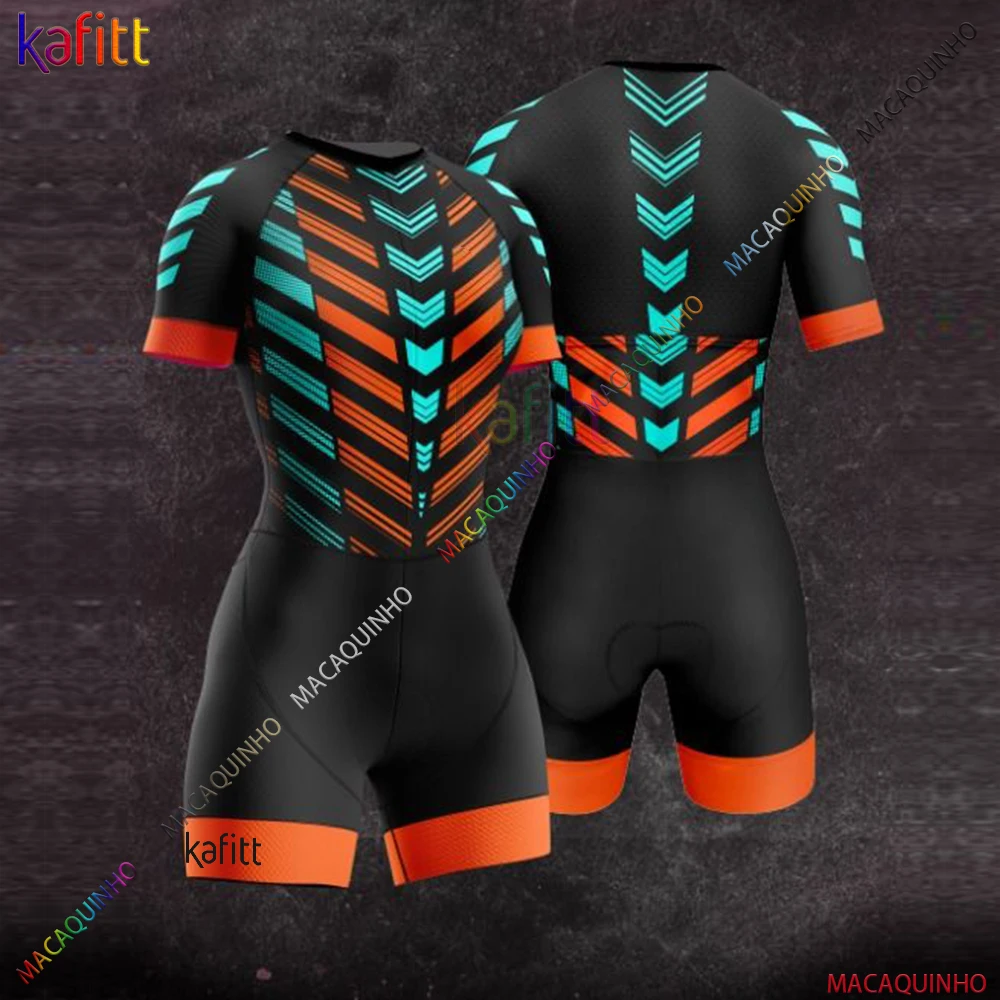 

2022 Kafitt Women's Stripe Cycling Clothes Triathlon Skinsuit Sets 20D Gel Pad Roupa Ciclismo Feminina Bike Jumpsuit Kits Summer