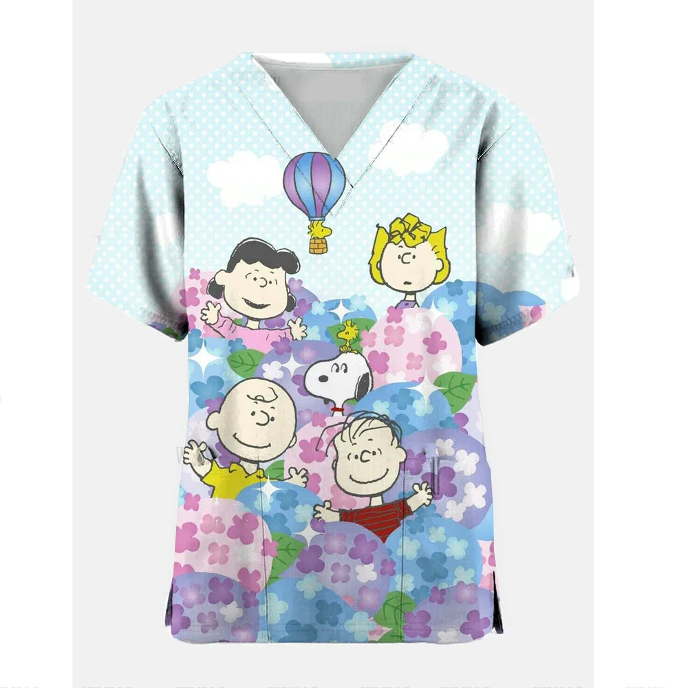 Униформа медсестры с мультяшным принтом для повседневного использования