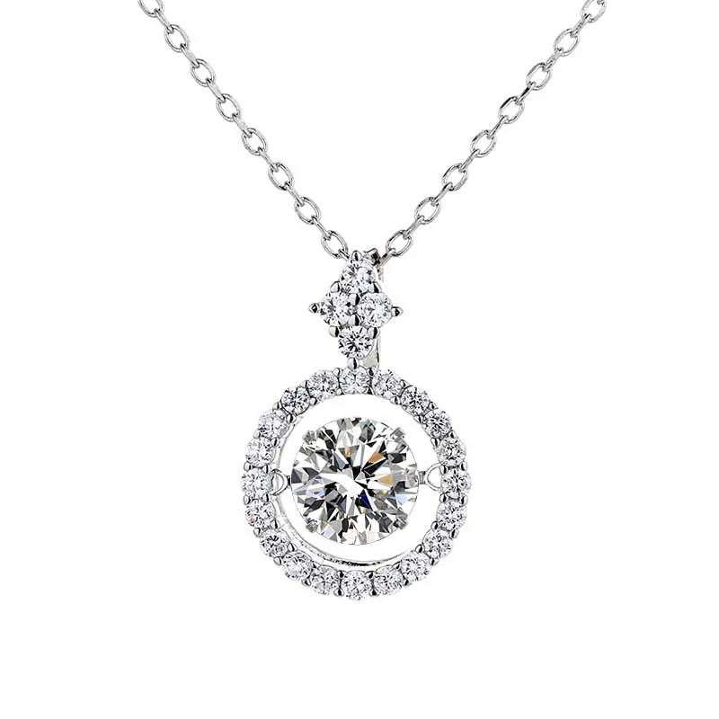 

Luxury Moissanite Diamond Pendant Necklace For Women Elegant S925 Sterling Silver Choker Necklace Wedding Jewelry Girl Gift