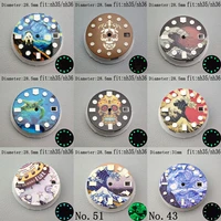 nh35 watch dial nh35 dial 28 5mm29mm no logo dials luminous fit nh35 nh36 movement modified for skx007 case dial watch case