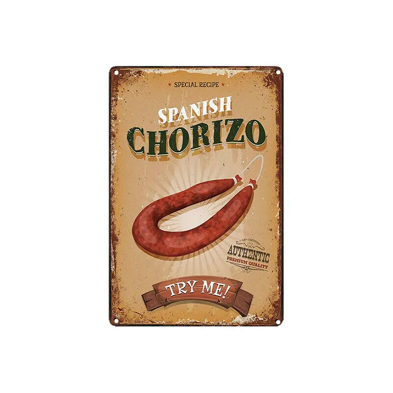 

Metal Tin Sign spanish chorizo Decor Bar Pub Home Vintage Retro Poster Metal Painting Metal Poster 20x30cm Poster 2021 New Hot