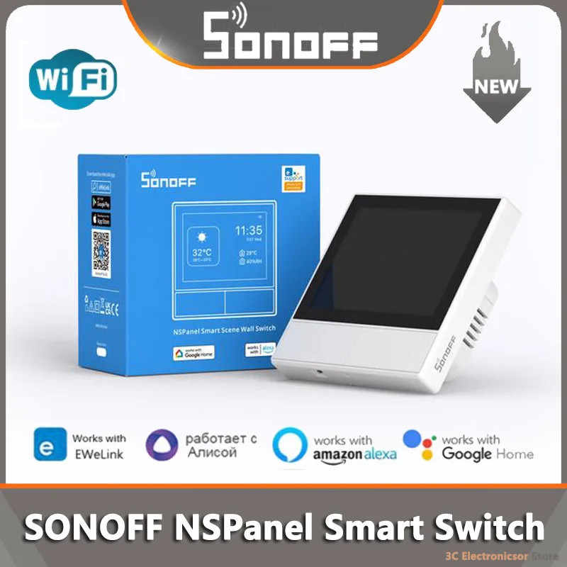 

SONOFF NS панель белый умный сцена настенный выключатель ЕС/США Wifi умный термостат дисплей переключатель управления работает с Alexa Google Home