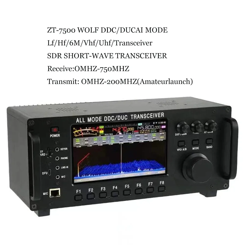 ZT7500 SDR Коротковолновый трансивер HF LF 6M VHF UHF DDC DUC Всережимное мобильное радио 100 Вт