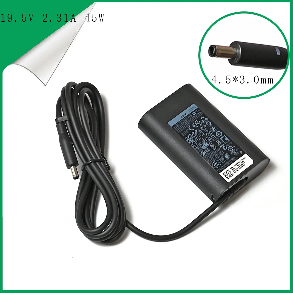 

Laptop Adapter 19.5V 2.31A 45W Charger for Dell LA45NM131 DA45NM131 XPS 11 12 13 9350 Inspiron 11/13/14/15 7579 L322X 4.5*3.0mm