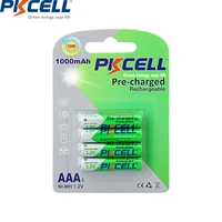 4pc pkcell 1000mah aaa rechargeable battery up to 1200cicle times aaa precharged accumulator batteries 1 2v nimh battery