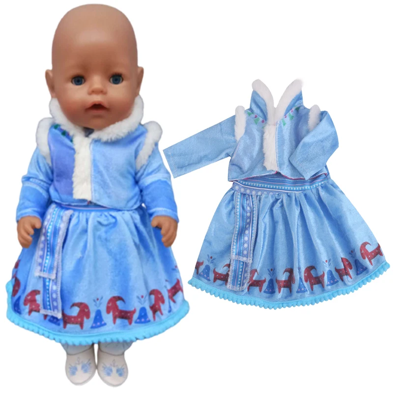 

18 дюймов Американский ОГ Девочка Кукла Эльза; Платье и обувь для 43 см для ухода за ребенком для мам Одежда для детей, детская мода кукла одежд...
