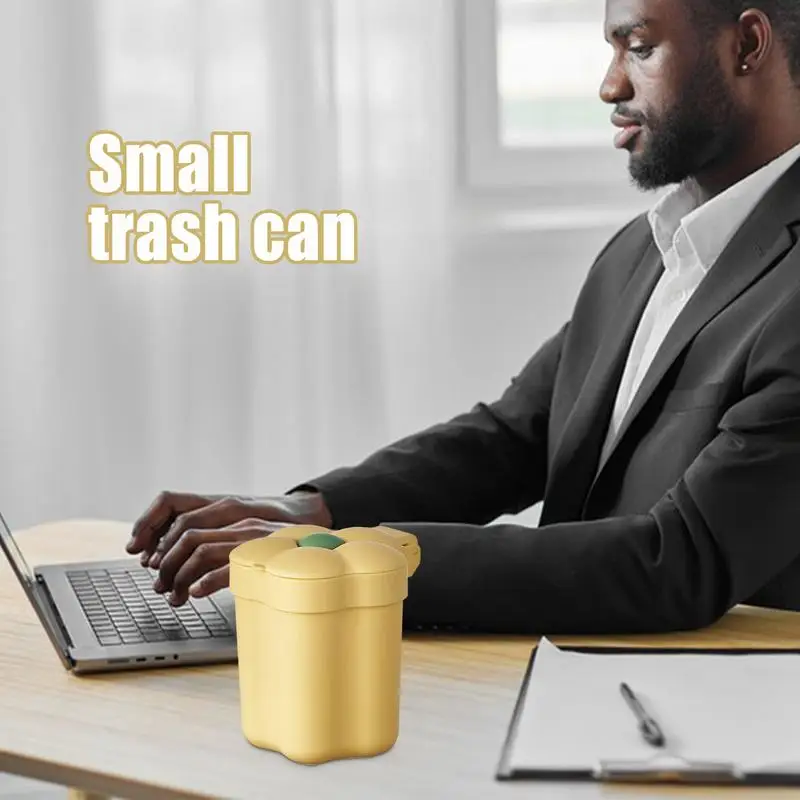 Настольная корзина для мусора маленькая настольная с крышкой ванной комнаты