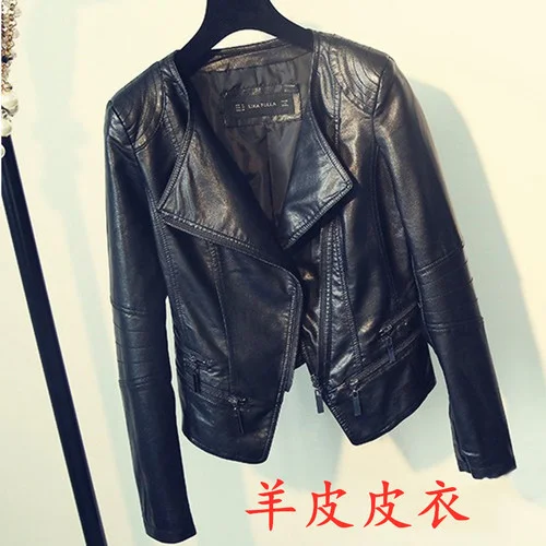 Luxury brand Real Leather Women 22 Spring Autumn New Casual Slim Jacket Fashion Women's Elegant Sheepskin Outfits Short Mujer Ch