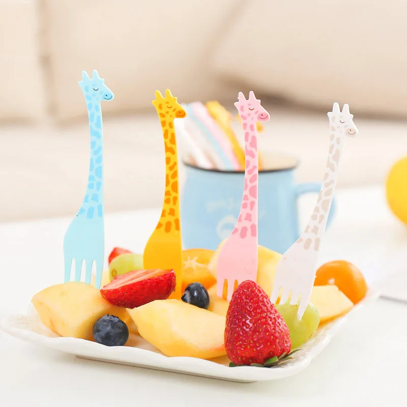 

Animal Farm Fruit Fork Mini Cartoon Kids Snacks Cake Dessert Food Fruit Selection Toothpick Salad Children's Tableware