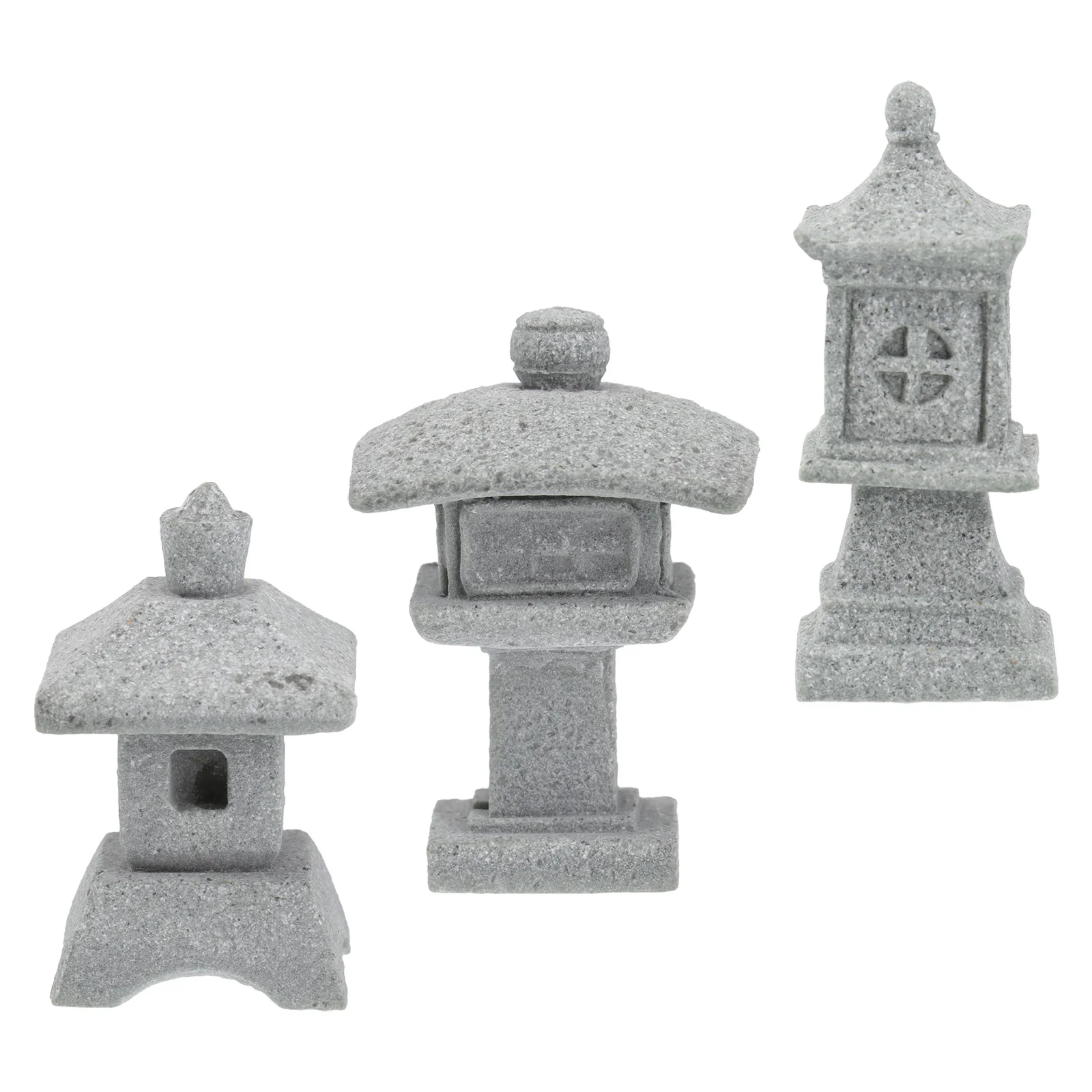 3pcs Micro Landscape Ornaments Retro Tower Model Pagoda Sculpture Bonsai Decoration