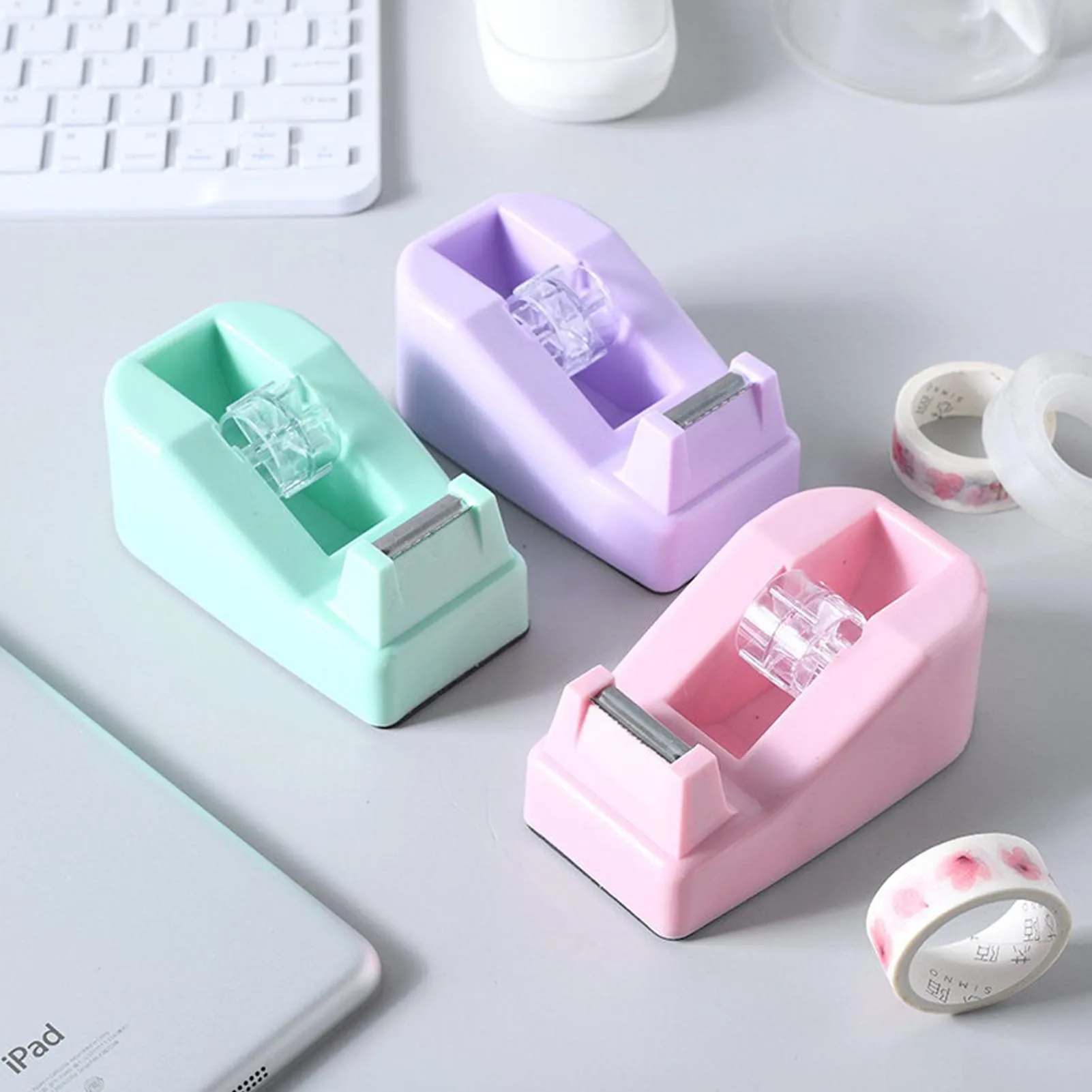 

Specialty Tools Tape Holder Macaron Color Desktop Stationery Tape Cutter Useful School Office Supplies Tape Dispenser Supplies