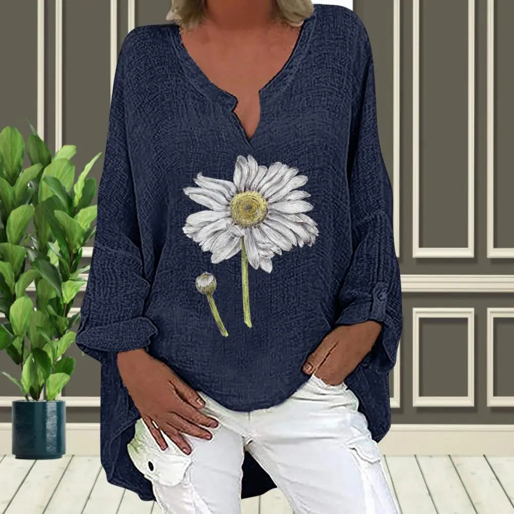 

Легкий Повседневный женский топ в стиле ретро с цветочным принтом, не скатывается, женская одежда