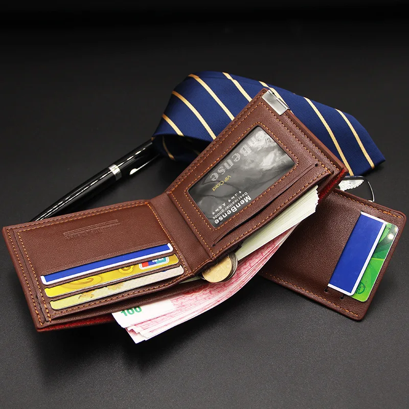 

New Men's Wallet Short Multi-function Fashion Casual Draw Card Wallet Card Holders for Men Cardholder Bags Cartera Hombre 2023