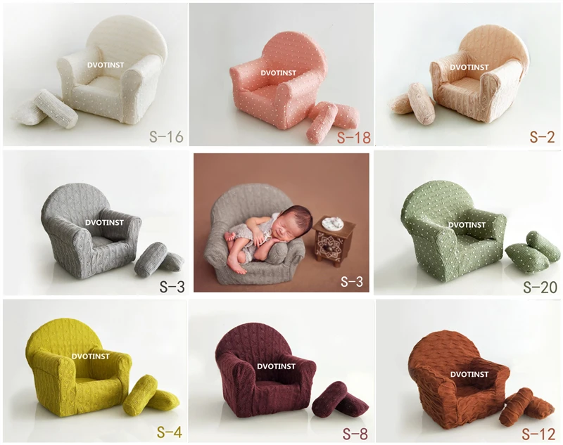 Dvotinst Newborn Baby Photography Props Posing Mini Sofa Arm Chair+2pcs Pillows Poser Photo Prop Fotografia Studio Accessories