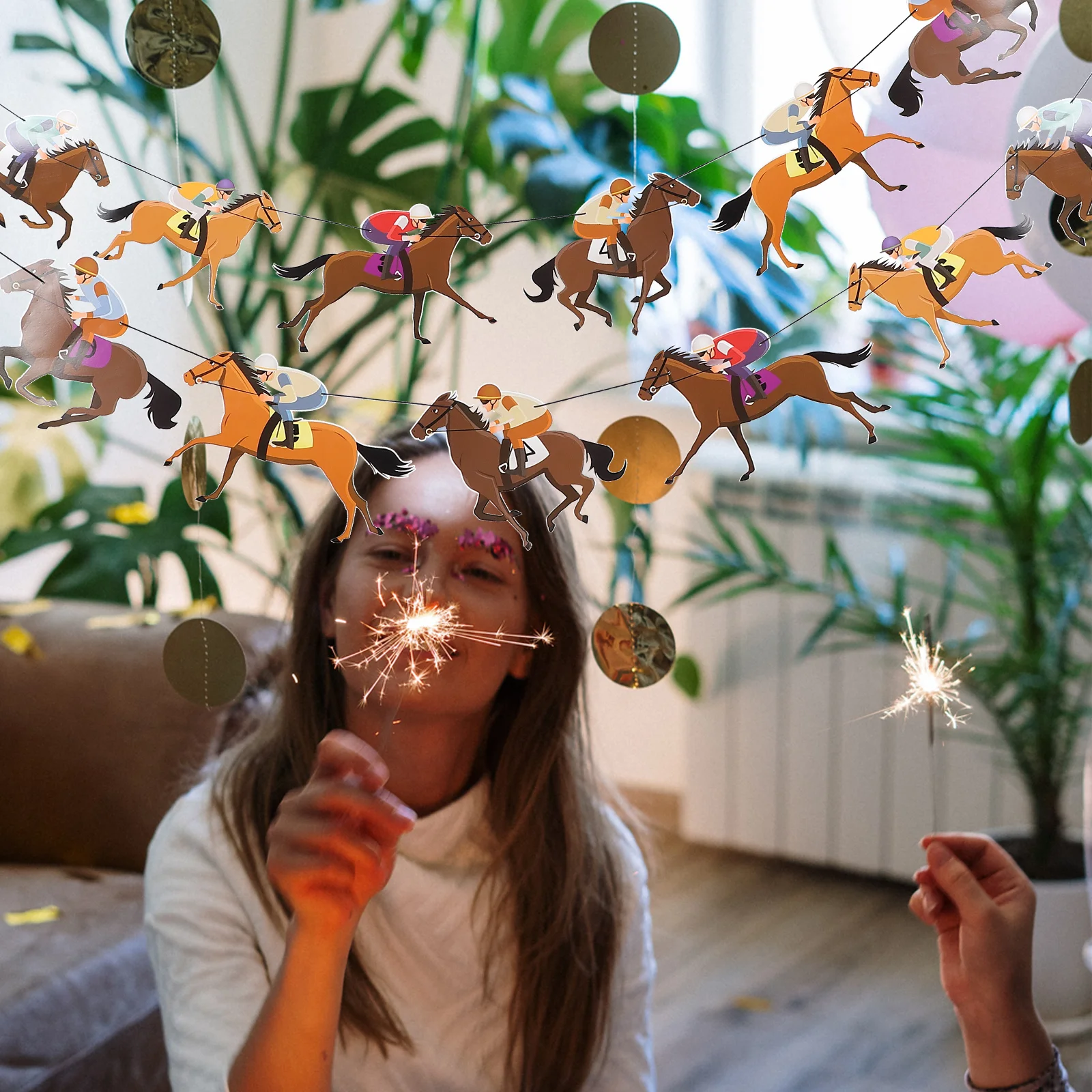 2 шт. украшения для вечеринки в стиле дерби флаг на день гонок конский баннер