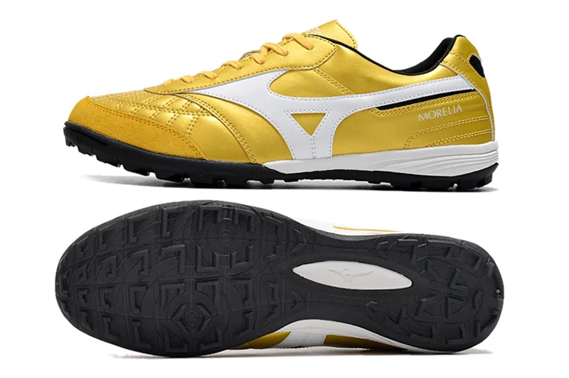Original Mizuno Creation MORELIA TF M8 Men's Sports Shoes Mizuno Outdoor Sneakers Yellow/White Color Size Eur 40-45