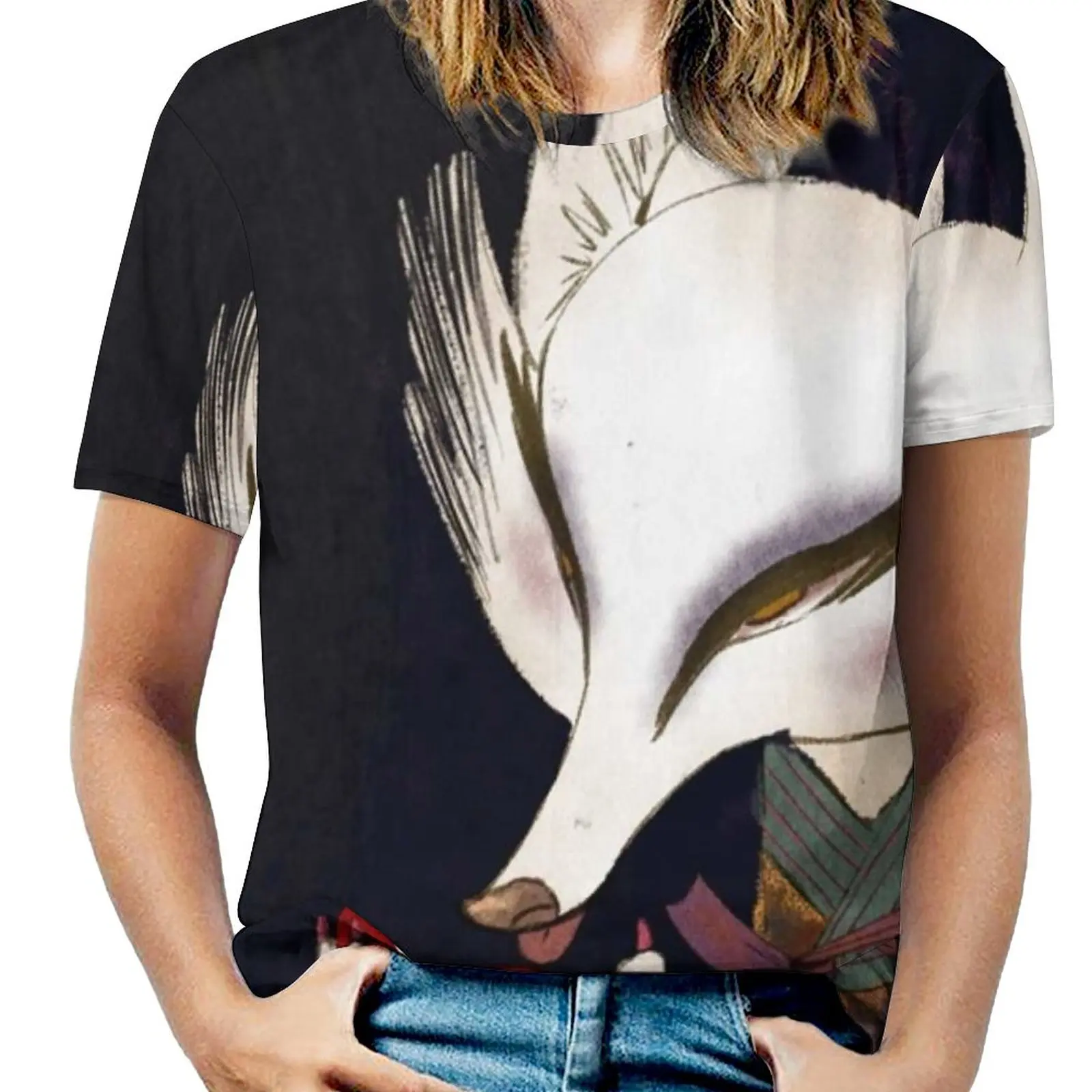 Kumiho женская футболка новая мода с принтом на молнии v-образным вырезом и