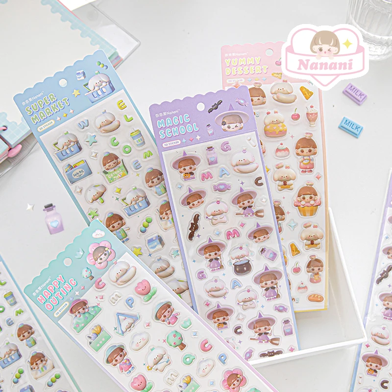 

8pakcs/LOT CUTEST series stationery creative cute lovely decoration DIY dripping glue sticker