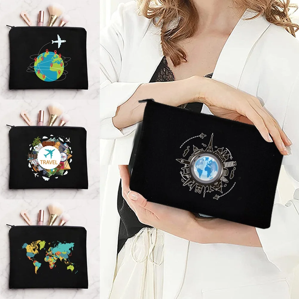 

Women Cosmetic Bag Lipstick Organizer Bag Wallet Toiletries Washbag Pencil Bag Multifunction Wedding Makeup Bag Travel Print