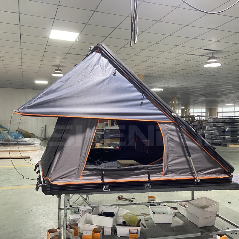 

Треугольная алюминиевая твердая крыша для кемпинга, автомобильная палатка на крышу, на 4 человека, жесткая крыша