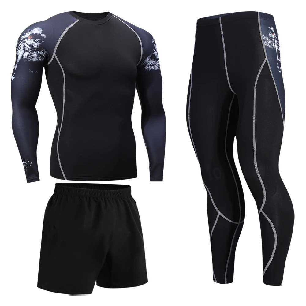 Men's Base Layer Underwear Set, Cool Gear Quick Dry Long Sleeve Compression Shirt and Pants, Sport Fitness Long Johns