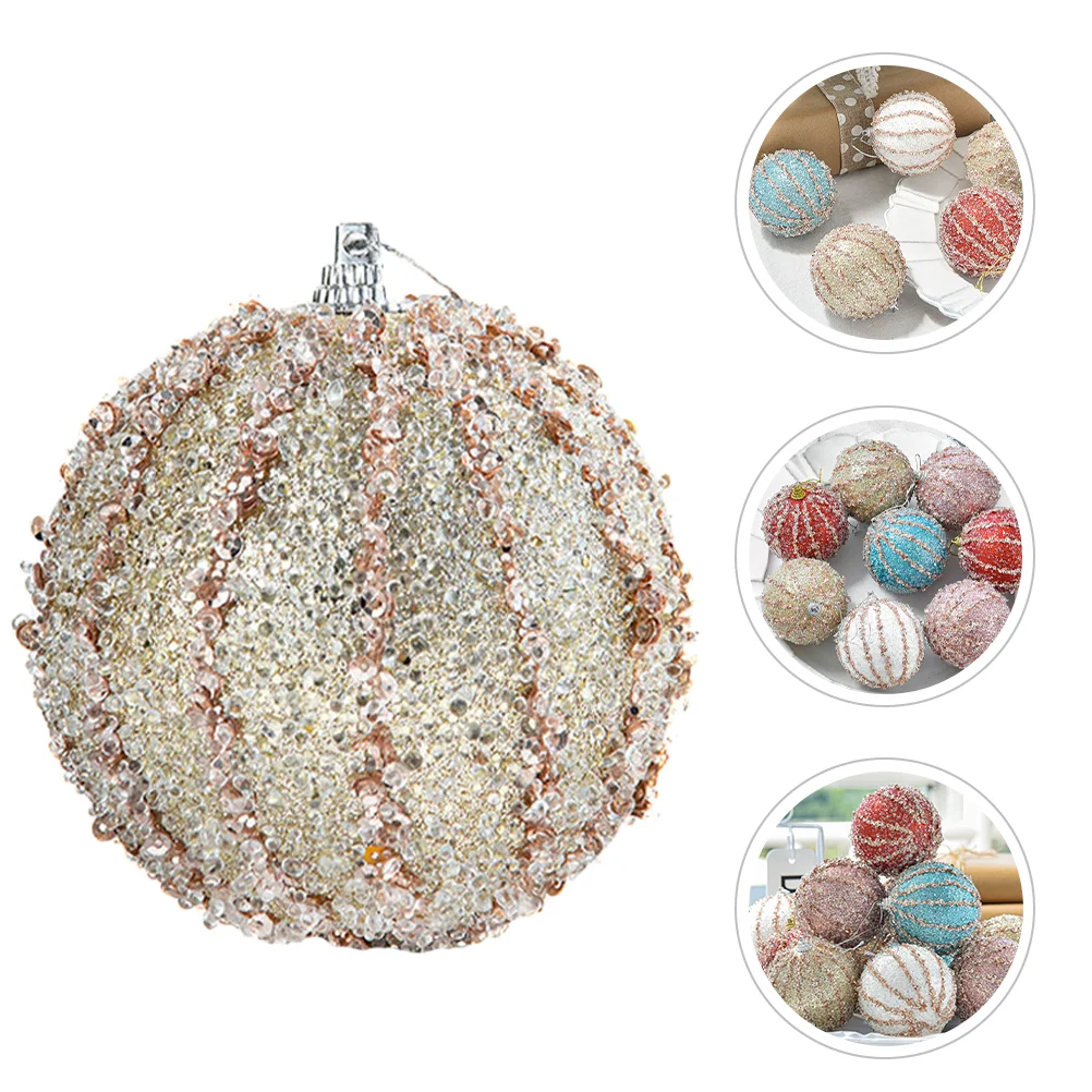 

4 Pcs Christmas Decoration Ball Hanging Xmas Balls Tree Pendant Outdoor Decorations Snowballs Pendants Sequins