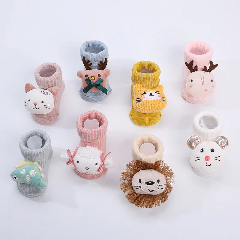 

1 Pair Kawaii Soft Cotton Socks for Newborn Infant Baby Cartoon 3D Animal Doll Socks for Boys Girls Toddler Floor Socks Clothes
