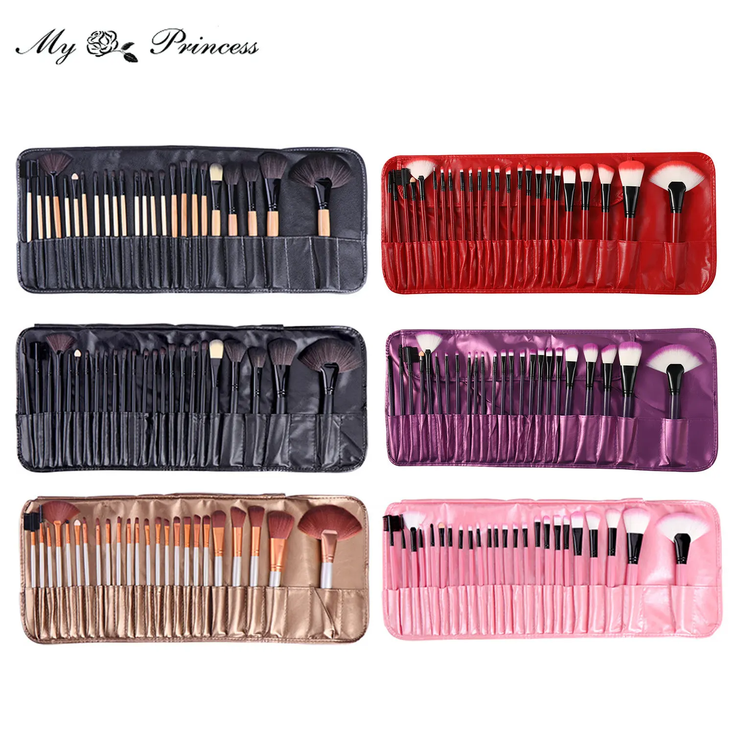 

24PCS Makeup Brush Set Eye Shadow Lip And Eye Makeup Brush Contouring Brush Loose Powder Brochas Maquillaje Brushes With Bag