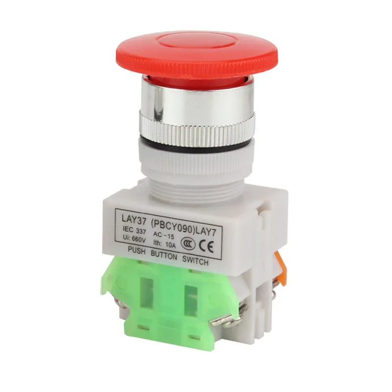 

5 шт. LAY37-11M кнопочный переключатель с грибовидной головкой Y090-11M самоблокирующийся самосброс для токарного станка с ЧПУ промышленного оборудования