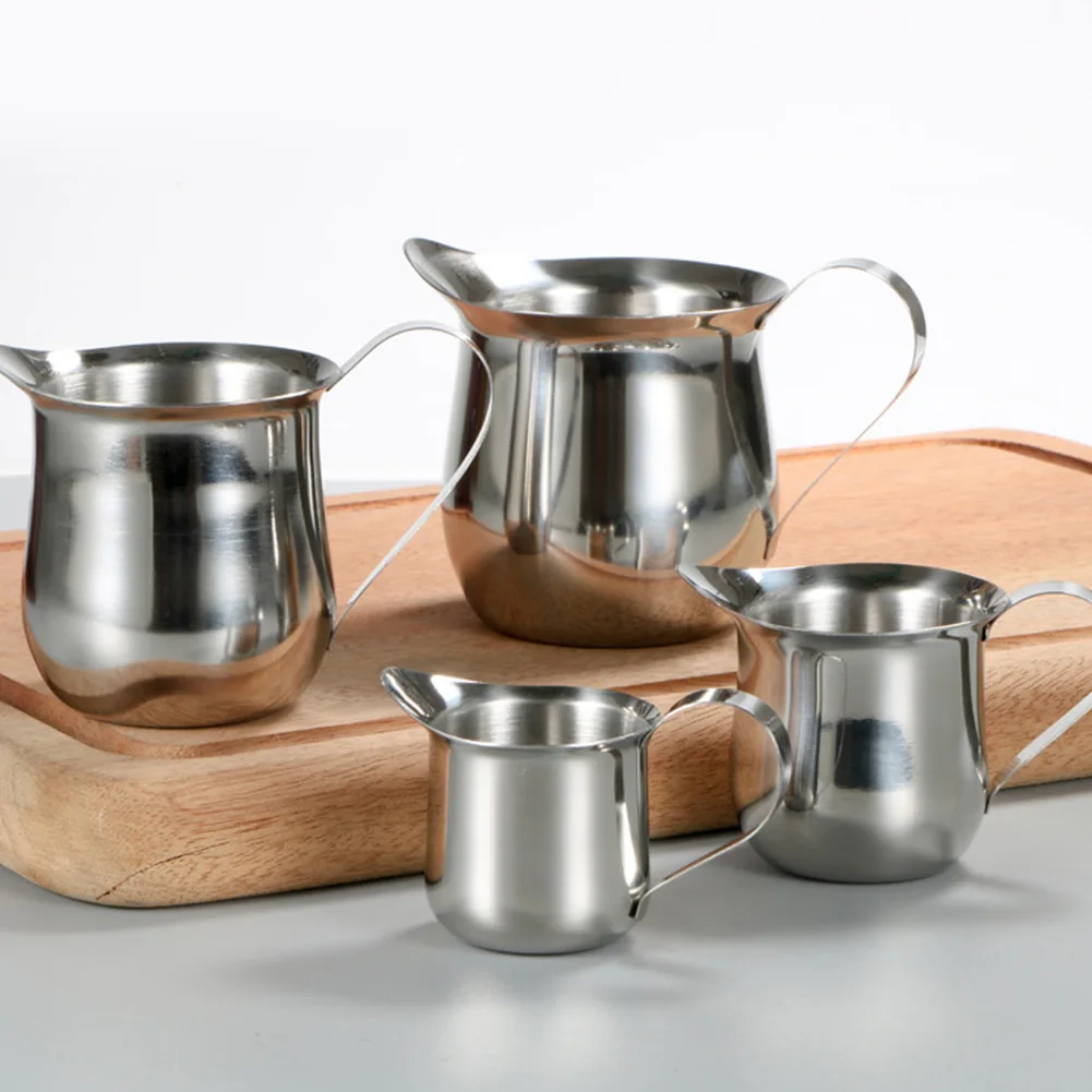 

Stainles Steel Milk Frothing Pitcher Barista Craft Latte Cappuccino Milk Cream Cup Frothing Jug Pitcher Waist Shape Cup Milk Jug