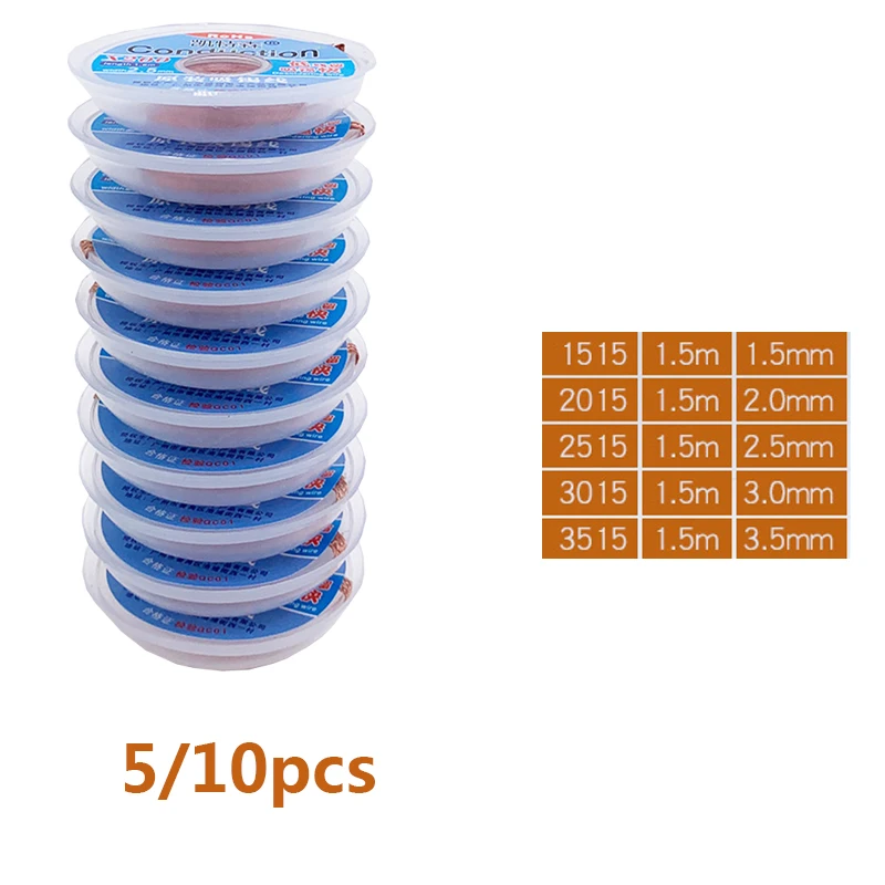 Оплетка для удаления припоя, Ширина 1,5/1,5/2,0/2,5/3,0 мм, 5/10 шт.