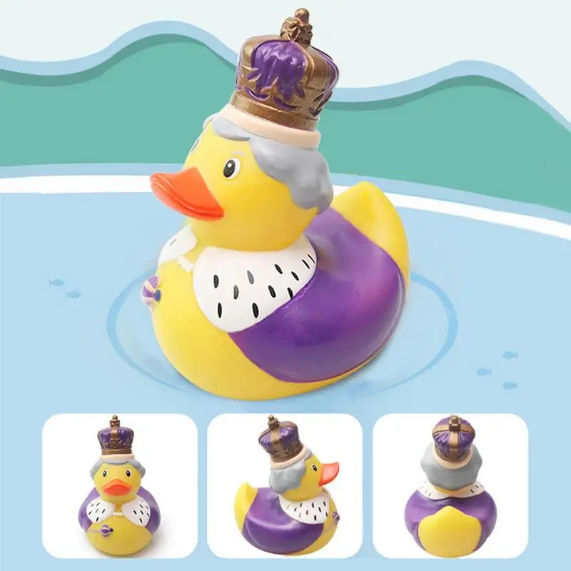 Novelty Rubber Ducks Collectible Bath Toys Squeaker Duck Queen For Fun Bath Gifts For Birthday Baby Showers