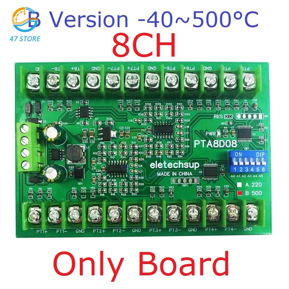 

8AI RS485 Analog Input PT100 RTD RS485 Temperature Sensor Recorder Module NTC K Thermocouple Modbus RTU Temperature Sensor Board