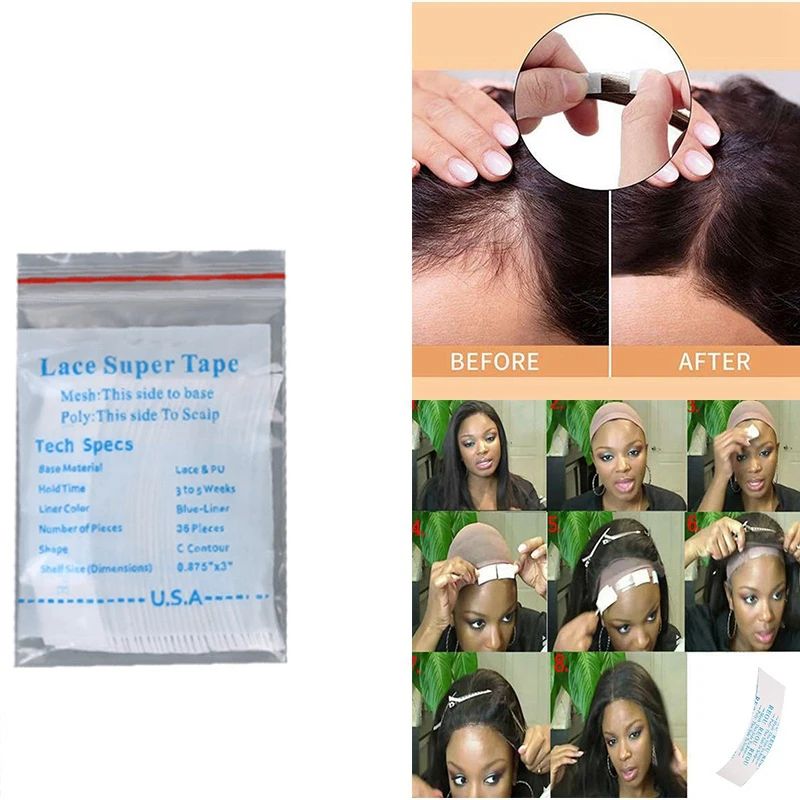 

180Pcs/Lot Lace Tape Fixed Wig Double Sided Adhesive Extension Hair Tape Strips For Toupees/Lace Wig Film